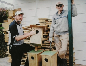 Box work: Chris Bindon left, and Henning Hovmand (deceased) making Grey Teal boxes in 2006.