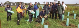 Volunteers: Members of the planting team including Taratahi equine students.