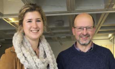 Shannon Bentley with Dr Stephen Hartley, Director of the Centre of Biodiversity &amp; Restoration Ecology at Victoria.